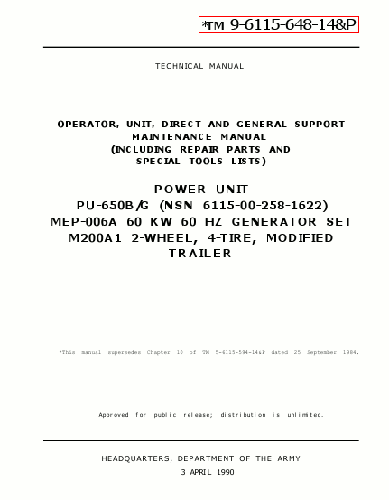 TM 9-6115-648-14P Technical Manual